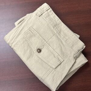 Orvis Explorer Linen Pants Womens Size 14 Beige‎ Wide Leg Beach Summer NWOT $98